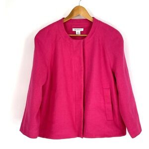Liz Claiborne Women's XL Long Sleeve Bright Pink Button Up Hidden Buttons Blazer